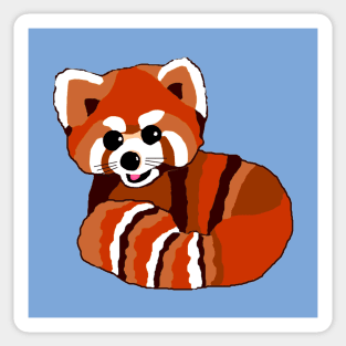 Red panda print on blue Sticker